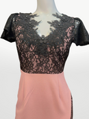 TQ-2/タイトワンピース/レース/Vネック/袖あり/プチプラドレス