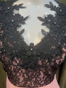 TQ-2/タイトワンピース/レース/Vネック/袖あり/プチプラドレス