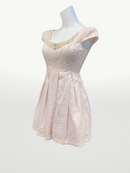 TQ-3/フレアワンピース/総レース/パール/ビジュー/チュール入り/キャバドレス/ラウンジ/ガールズバー/ミニワンピ/プチプラドレス