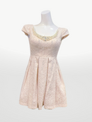 TQ-3/フレアワンピース/総レース/パール/ビジュー/チュール入り/キャバドレス/ラウンジ/ガールズバー/ミニワンピ/プチプラドレス