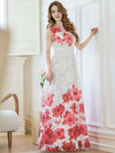 ERUKEI/C24015/エルケイ/ドレス/ワンピース/フラワープリント/ノースリーブ/Aライン/ロングドレス