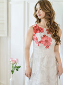 ERUKEI/C24015/エルケイ/ドレス/ワンピース/フラワープリント/ノースリーブ/Aライン/ロングドレス