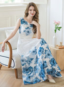 ERUKEI/C24015/エルケイ/ドレス/ワンピース/フラワープリント/ノースリーブ/Aライン/ロングドレス