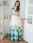 ERUKEI/C24015/エルケイ/ドレス/ワンピース/フラワープリント/ノースリーブ/Aライン/ロングドレス