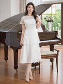 ERUKEI/C2645/エルケイ/ドレス/ミディアムドレス/ワンピース/半袖/ビーズ/チュール/レース/Aライン