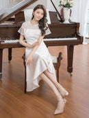 ERUKEI/C2645/エルケイ/ドレス/ミディアムドレス/ワンピース/半袖/ビーズ/チュール/レース/Aライン