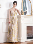 ERUKEI/E22050/エルケイ/ロングドレス/プリント/ノースリーブ/Vネック/Aライン