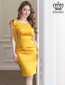 ERUKEI/E24087/エルケイ/ワンピース/ミディアムドレス/肩リボン/タイト/背中あき
