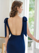 ERUKEI/E24087/エルケイ/ワンピース/ミディアムドレス/肩リボン/タイト/背中あき