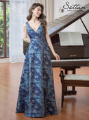 ERUKEI/S35004/エルケイ/ドレス/ロングドレス/ワンピース/花柄/Vネック/フレア/Aライン