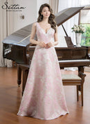 ERUKEI/S35004/エルケイ/ドレス/ロングドレス/ワンピース/花柄/Vネック/フレア/Aライン