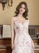 ERUKEI/S35004/エルケイ/ドレス/ロングドレス/ワンピース/花柄/Vネック/フレア/Aライン