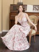 ERUKEI/S35004/エルケイ/ドレス/ロングドレス/ワンピース/花柄/Vネック/フレア/Aライン