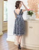 ERUKEI/S35114/エルケイ/ドレス/ミディアムドレス/ワンピース/Vネック/刺繍/レース/Aライン