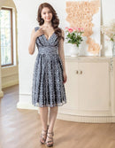 ERUKEI/S35114/エルケイ/ドレス/ミディアムドレス/ワンピース/Vネック/刺繍/レース/Aライン