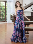 ERUKEI/S35201/エルケイ/ドレス/ロングドレス/ワンピース/フラワー/プリント/ベア/Aライン