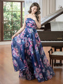 ERUKEI/S35201/エルケイ/ドレス/ロングドレス/ワンピース/フラワー/プリント/ベア/Aライン