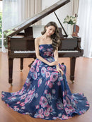 ERUKEI/S35201/エルケイ/ドレス/ロングドレス/ワンピース/フラワー/プリント/ベア/Aライン