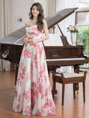 ERUKEI/S35201/エルケイ/ドレス/ロングドレス/ワンピース/フラワー/プリント/ベア/Aライン