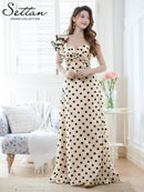 ERUKEI/S36201/エルケイ/ドレス/ロングドレス/ワンピース/ワンショルダー/ドット/フリル/カットアウト/スピンドル/シンプル/フリル/Aライン