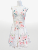 ERUKEI/S22070/ワンピース/プリント/レース/発表会/ミニドレス/花柄/バラ/薔薇