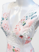 ERUKEI/S22070/ワンピース/プリント/レース/発表会/ミニドレス/花柄/バラ/薔薇