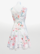 ERUKEI/S22070/ワンピース/プリント/レース/発表会/ミニドレス/花柄/バラ/薔薇