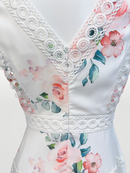 ERUKEI/S22070/ワンピース/プリント/レース/発表会/ミニドレス/花柄/バラ/薔薇