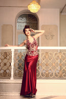 LuxeStyle/91102/リュクススタイル/ロングドレス/ビジュー/セクシー/チュールレース/ジュエルボディアート/サテン