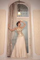 LuxeStyle/91102/リュクススタイル/ロングドレス/ビジュー/セクシー/チュールレース/ジュエルボディアート/サテン