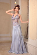 LuxeStyle/91102/リュクススタイル/ロングドレス/ビジュー/セクシー/チュールレース/ジュエルボディアート/サテン