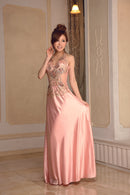 LuxeStyle/91102/リュクススタイル/ロングドレス/ビジュー/セクシー/チュールレース/ジュエルボディアート/サテン