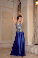 LuxeStyle/91102/リュクススタイル/ロングドレス/ビジュー/セクシー/チュールレース/ジュエルボディアート/サテン