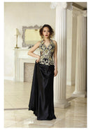 LuxeStyle/91102/リュクススタイル/ロングドレス/ビジュー/セクシー/チュールレース/ジュエルボディアート/サテン