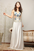 LuxeStyle/91102/リュクススタイル/ロングドレス/ビジュー/セクシー/チュールレース/ジュエルボディアート/サテン