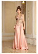 LuxeStyle/91102/リュクススタイル/ロングドレス/ビジュー/セクシー/チュールレース/ジュエルボディアート/サテン