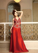 LuxeStyle/91102/リュクススタイル/ロングドレス/ビジュー/セクシー/チュールレース/ジュエルボディアート/サテン