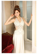 LuxeStyle/91102/リュクススタイル/ロングドレス/ビジュー/セクシー/チュールレース/ジュエルボディアート/サテン