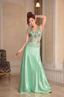 LuxeStyle/91102/リュクススタイル/ロングドレス/ビジュー/セクシー/チュールレース/ジュエルボディアート/サテン