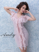 Andy/AN-OK1894/ワンピース/ミニドレス/ワンカラー/タイトワンピース/フリル/SALE/セール