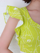 Andy/AN-OK1999/ワンピース/ミニドレス/タイトワンピース/花柄プリント/ツートンカラー