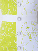 Andy/AN-OK1999/ワンピース/ミニドレス/タイトワンピース/花柄プリント/ツートンカラー