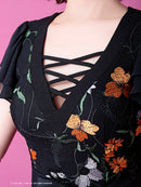 Andy/AN-OK2161/ワンピース/ミニドレス/タイトワンピース/リウエストリボン/刺繍柄