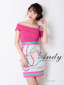 Andy/AN-OK2303/ワンピース/ミニドレス/ワンショルダー/スカーフ柄