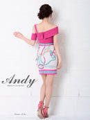 Andy/AN-OK2303/ワンピース/ミニドレス/ワンショルダー/スカーフ柄