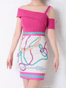 Andy/AN-OK2303/ワンピース/ミニドレス/ワンショルダー/スカーフ柄