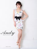 Andy/AN-OK2309/ワンピース/ミニドレス/フリル/プリント/リボンベルト/バックリボン