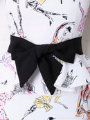 Andy/AN-OK2309/ワンピース/ミニドレス/フリル/プリント/リボンベルト/バックリボン