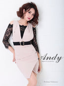 Andy/AN-OK2514/ワンピース/ドレス/ナイトドレス/ミニドレス/キャバドレス/レース/袖あり/七分袖