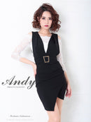 Andy/AN-OK2514/ワンピース/ドレス/ナイトドレス/ミニドレス/キャバドレス/レース/袖あり/七分袖